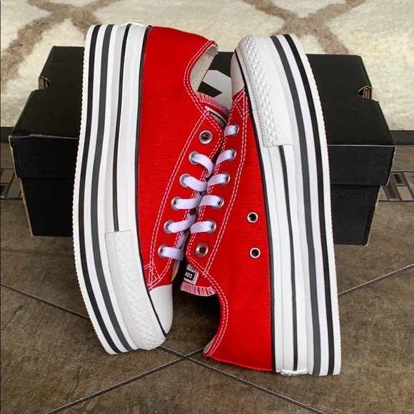 CONVERSE CTAS PLATFORM LAYER OX ENAMEL RED/WHITE/B - Picture 10 of 16